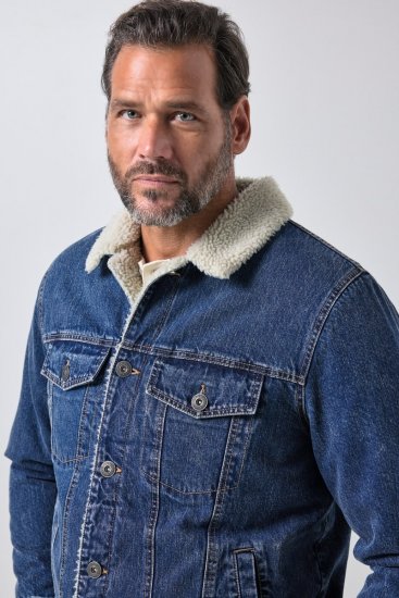 JP1880 851363 Geacă din denim cu căptușeală teddy Albastru denim TALL - TALL geci - Jachete TALL pentru bărbați înalți