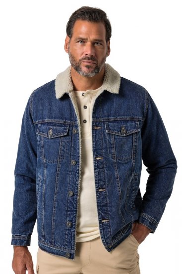 JP1880 851363 Geacă din denim cu căptușeală teddy Albastru denim TALL - TALL geci - Jachete TALL pentru bărbați înalți
