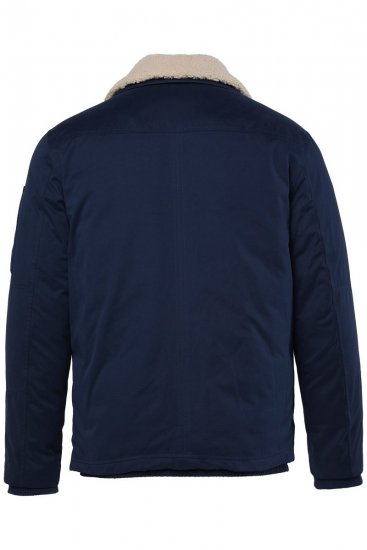 Men+ 369 Jachetă bellyfit cu guler teddy Bleumarin - Geci - Geci Bărbați Mărimi Mari