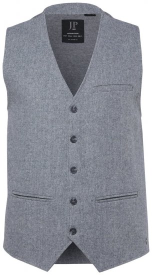 JP1880 851399 Vestă din amestec de lână cu spate tricotat Gri deschis - Costume - Costume Bărbați mărimi mari