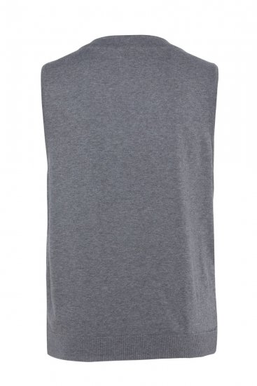 JP1880 851399 Vestă din amestec de lână cu spate tricotat Gri deschis - Costume - Costume Bărbați mărimi mari