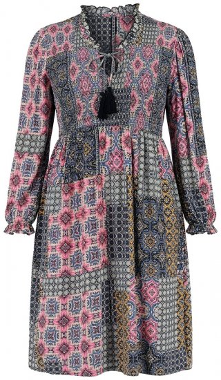 Ulla Popken 851546 Rochie midi imprimată Galben muștar - Rochii midi - Rochii midi la marimi mari