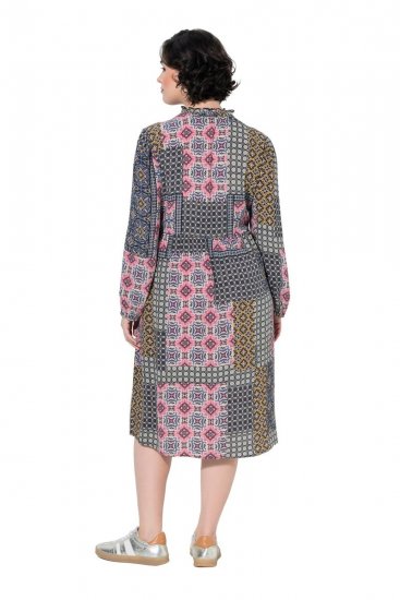 Ulla Popken 851546 Rochie midi imprimată Galben muștar - Rochii midi - Rochii midi la marimi mari