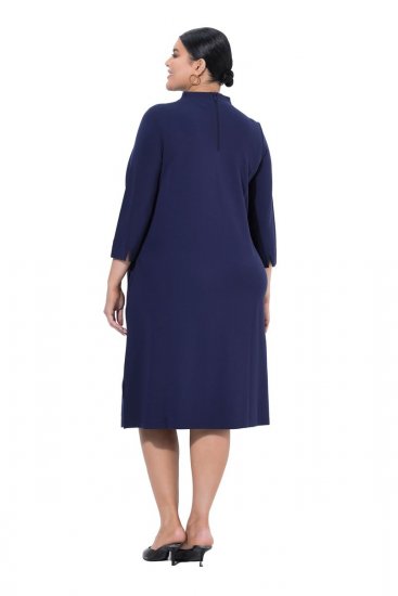 Ulla Popken 851664 Rochie din jerseu în formă de A cu buzunare Bleumarin - Rochii - Rochii pentru toate mărimile
