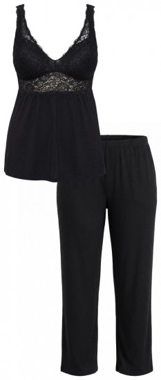 Ulla Popken 851693 Pijama Neagră - Pijamale/Haine de casă - 