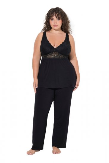 Ulla Popken 851693 Pijama Neagră - Pijamale/Haine de casă - 