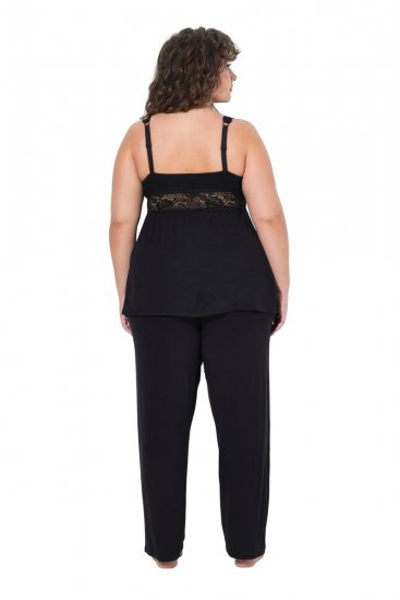 Ulla Popken 851693 Pijama Neagră - Pijamale/Haine de casă - 