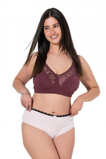 Ulla Popken 851711 Chiloți cu flori set de 5 Maro - Chiloți - 