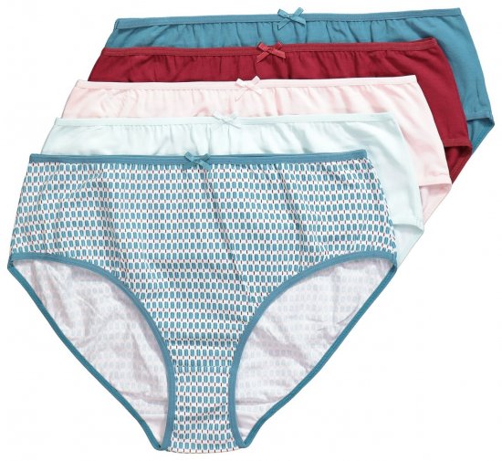 Ulla Popken 851725 Chiloți cu model set de 5 Lila - Chiloți - 