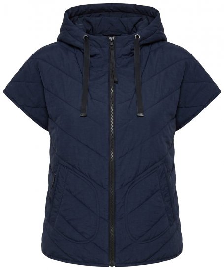 Ulla Popken 851785 Vestă matlasată oversize cu glugă Bleumarin - Veste - 