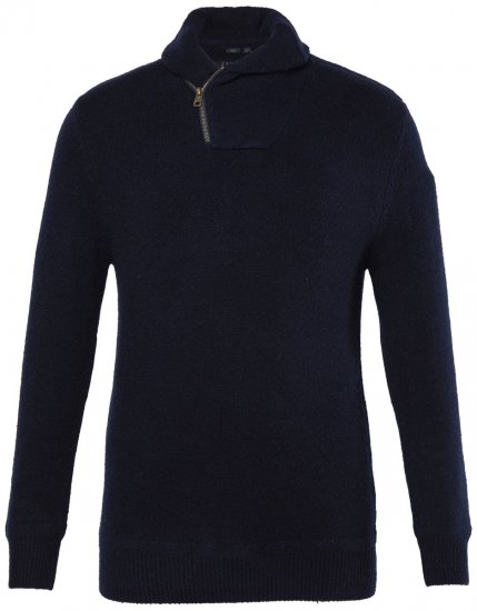 JP1880 851795 Pulover tricotat cu guler șal Bleumarin TALL - TALL pulovere - Bluze și hanorace TALL