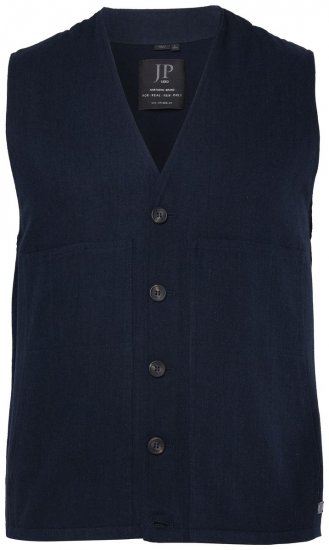 JP1880 851800 Vestă din tweed cu model spic Bleumarin - Costume - Costume Bărbați mărimi mari