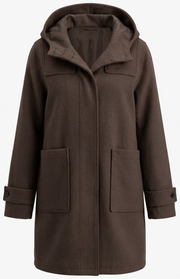 Ulla Popken 851803 Palton duffle Maro închis - Paltoane - Paltoane pentru femei la marimi mari
