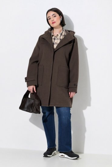 Ulla Popken 851803 Palton duffle Maro închis - Paltoane - Paltoane pentru femei la marimi mari