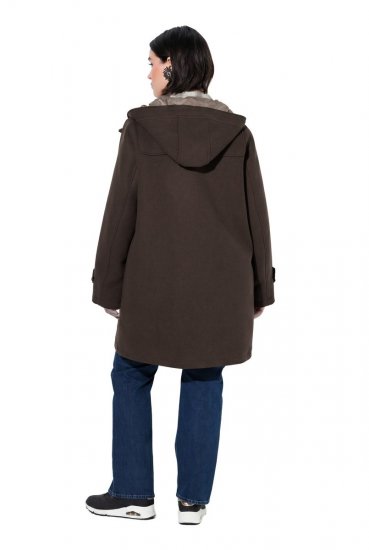 Ulla Popken 851803 Palton duffle Maro închis - Paltoane - Paltoane pentru femei la marimi mari