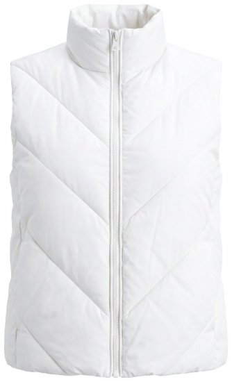 Ulla Popken 851833 Vestă matlasată cu guler înalt Alb unt - Veste - 