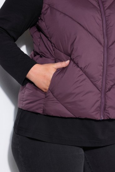 Ulla Popken 851833 Vestă matlasată cu guler înalt Maro - Veste - 
