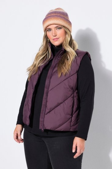 Ulla Popken 851833 Vestă matlasată cu guler înalt Maro - Veste - 