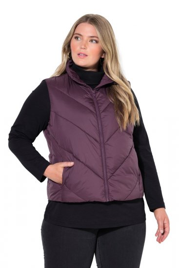 Ulla Popken 851833 Vestă matlasată cu guler înalt Maro - Veste - 