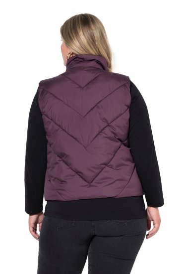 Ulla Popken 851833 Vestă matlasată cu guler înalt Maro - Veste - 