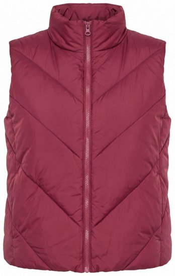 Ulla Popken 851833 Vestă matlasată cu guler înalt Roșu - Veste - 