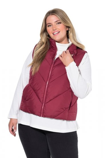 Ulla Popken 851833 Vestă matlasată cu guler înalt Roșu - Veste - 