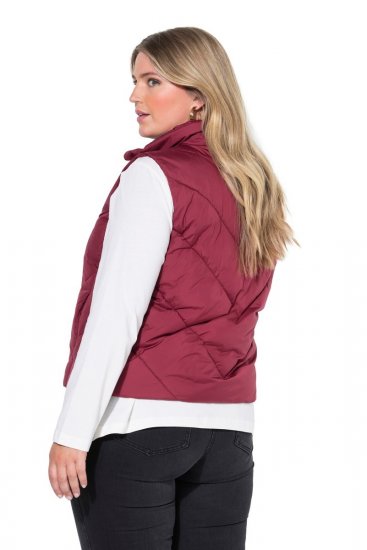 Ulla Popken 851833 Vestă matlasată cu guler înalt Roșu - Veste - 