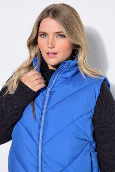Ulla Popken 851833 Vestă matlasată cu guler înalt Albastru - Veste - 