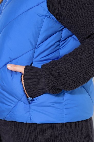 Ulla Popken 851833 Vestă matlasată cu guler înalt Albastru - Veste - 