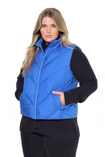 Ulla Popken 851833 Vestă matlasată cu guler înalt Albastru - Veste - 