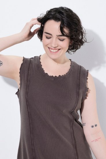 Ulla Popken 852190 Rochie din jerseu Maro mahon - Rochii de vară - Rochii de vară marimi mari
