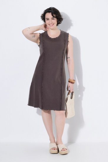 Ulla Popken 852190 Rochie din jerseu Maro mahon - Rochii de vară - Rochii de vară marimi mari