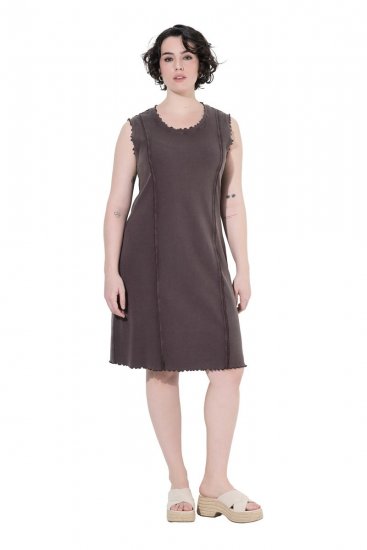 Ulla Popken 852190 Rochie din jerseu Maro mahon - Rochii de vară - Rochii de vară marimi mari