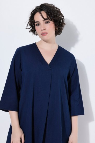 Ulla Popken 852191 Rochie din denim cu buzunare Albastru denim - Rochii - Rochii pentru toate mărimile