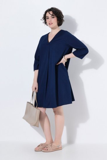 Ulla Popken 852191 Rochie din denim cu buzunare Albastru denim - Rochii - Rochii pentru toate mărimile