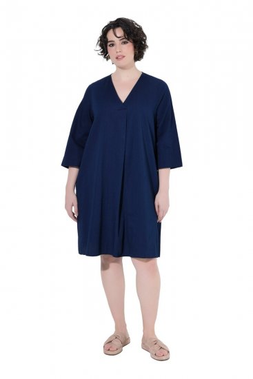 Ulla Popken 852191 Rochie din denim cu buzunare Albastru denim - Rochii - Rochii pentru toate mărimile