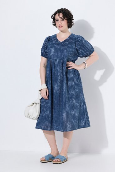 Ulla Popken 852214 Rochie midi în dungi Bleumarin - Rochii midi - Rochii midi la marimi mari