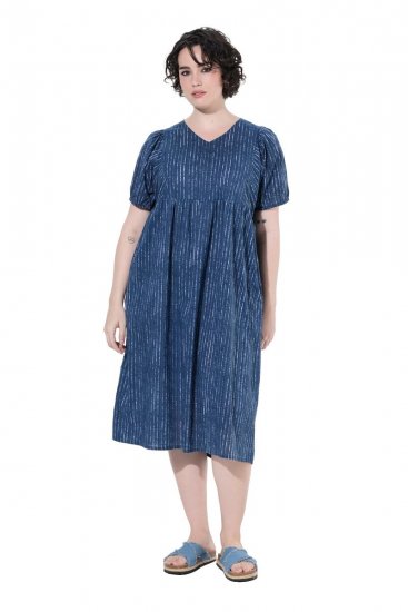 Ulla Popken 852214 Rochie midi în dungi Bleumarin - Rochii midi - Rochii midi la marimi mari