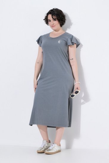 Ulla Popken 852218 Rochie midi cu mânecă scurtă Gri - Rochii midi - Rochii midi la marimi mari