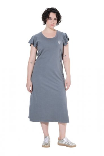 Ulla Popken 852218 Rochie midi cu mânecă scurtă Gri - Rochii midi - Rochii midi la marimi mari
