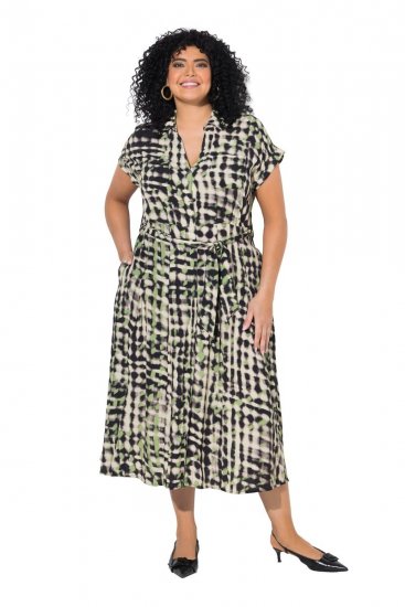 Ulla Popken 852257 Rochie maxi imprimată Taupe - Rochii maxi - Rochii maxi marimi mari