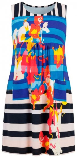 Ulla Popken 852308 Rochie din jerseu în dungi Bleumarin - Rochii din jerseu - 