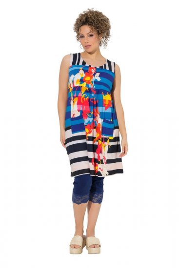 Ulla Popken 852308 Rochie din jerseu în dungi Bleumarin - Rochii din jerseu - 