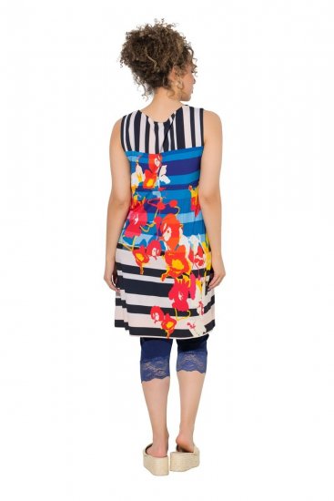 Ulla Popken 852308 Rochie din jerseu în dungi Bleumarin - Rochii din jerseu - 