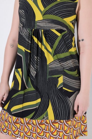 Ulla Popken 852329 Rochie din jerseu în dungi Verde măsliniu - Rochii din jerseu - 