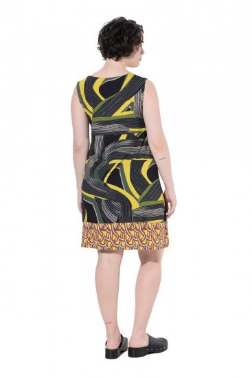 Ulla Popken 852329 Rochie din jerseu în dungi Verde măsliniu - Rochii din jerseu - 