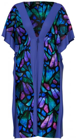 Ulla Popken 852333 Rochie imprimată cu șnur Lila - Caftane - 