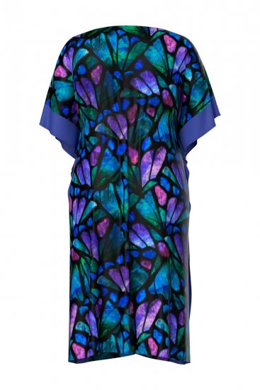 Ulla Popken 852333 Rochie imprimată cu șnur Lila - Caftane - 