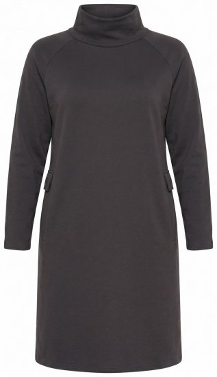 Ulla Popken 852456 Rochie hanorac cu guler înalt Maro închis - Rochii din molton - 