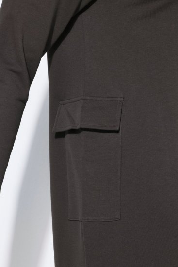 Ulla Popken 852456 Rochie hanorac cu guler înalt Maro închis - Rochii din molton - 